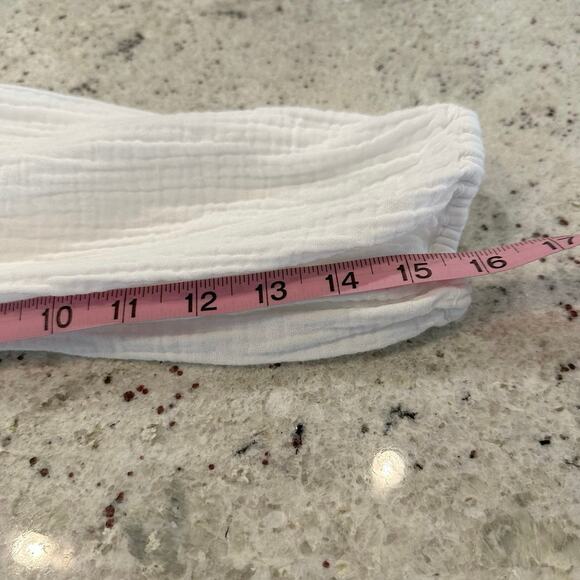 J Crew Re-Imagined Womens XS Mini Dress White Smocked Square Neck Gauzy Lined - Picture 11 of 12